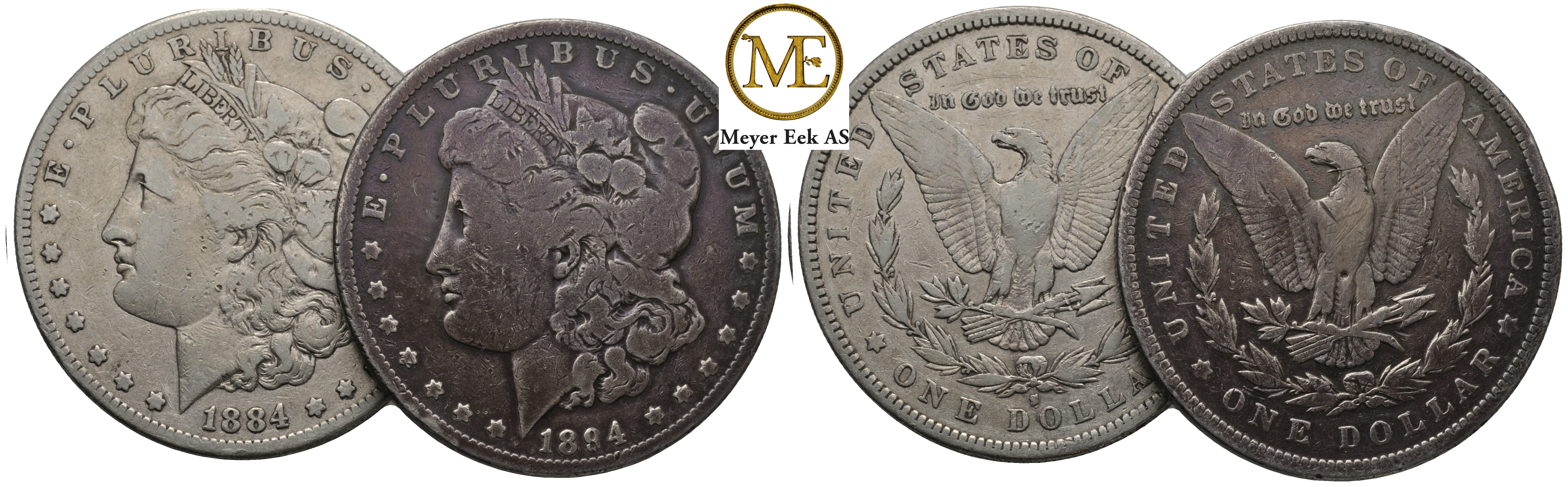 2 x Morgan dollar 1884 VK.