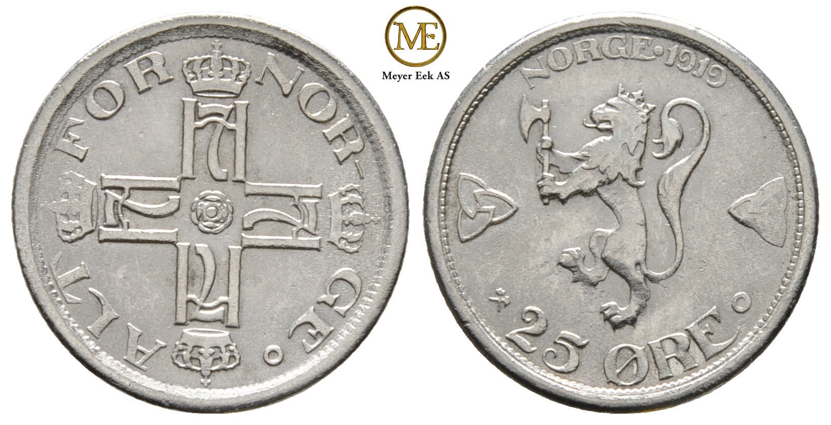 25 øre 1919 Haakon VII. Kv.0/01
