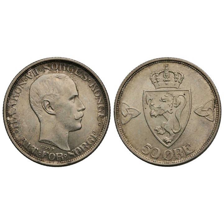 50 øre 1909 Haakon VII. Kv.0