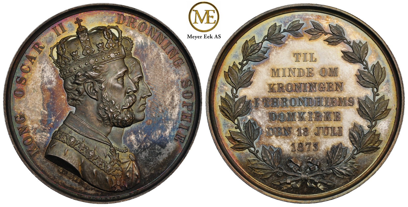 Kong Oscar II, Dronning Sophie. Kroning i Trondhjem 18. juli 1873. Prakteksemplar