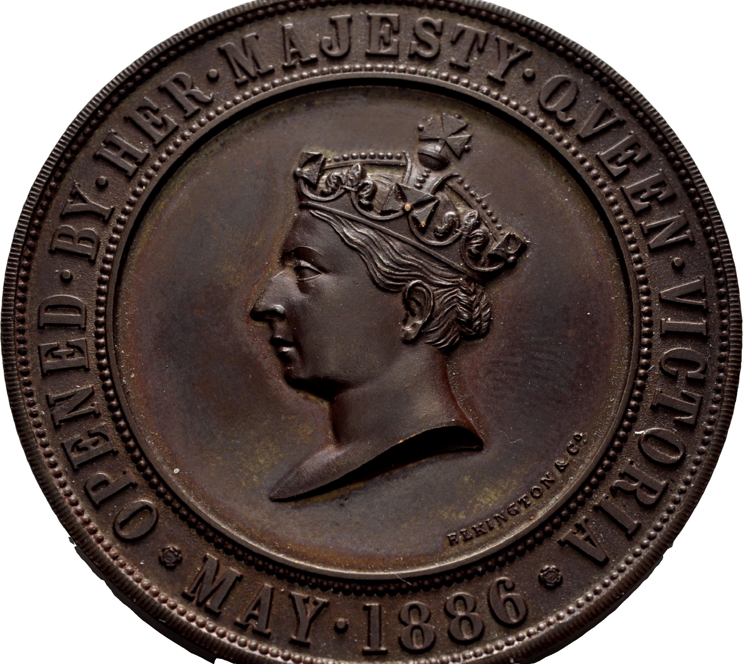 Medalje 1886 Victoria fra utstillingen i Liverpool