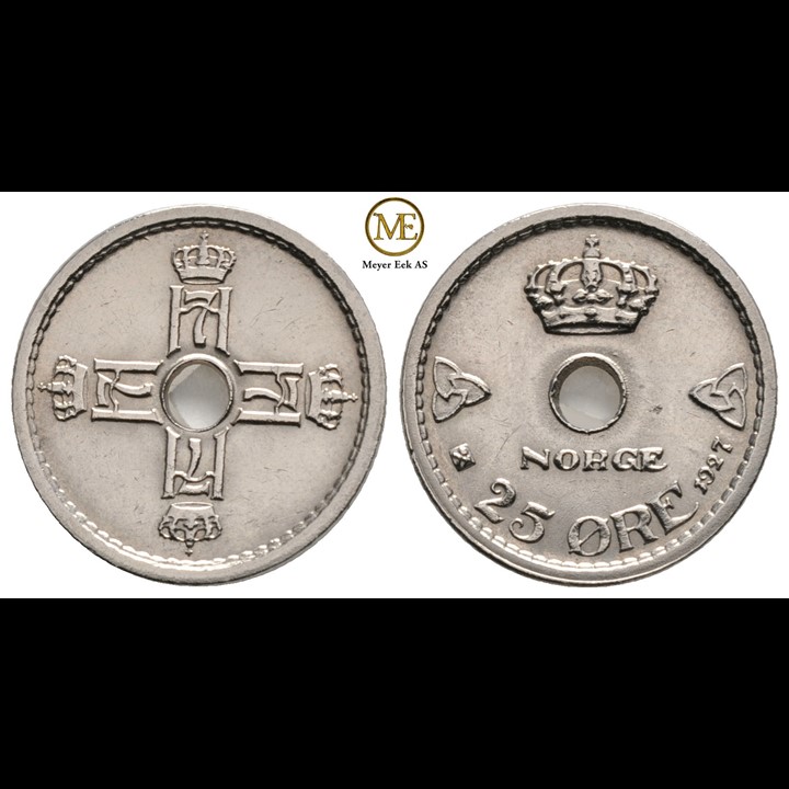 25 øre 1927 Haakon VII. Kv.0