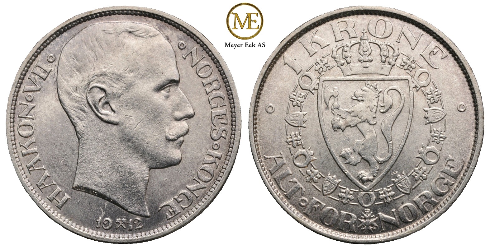 1 krone 1912 Haakon VII. Kv.0/01