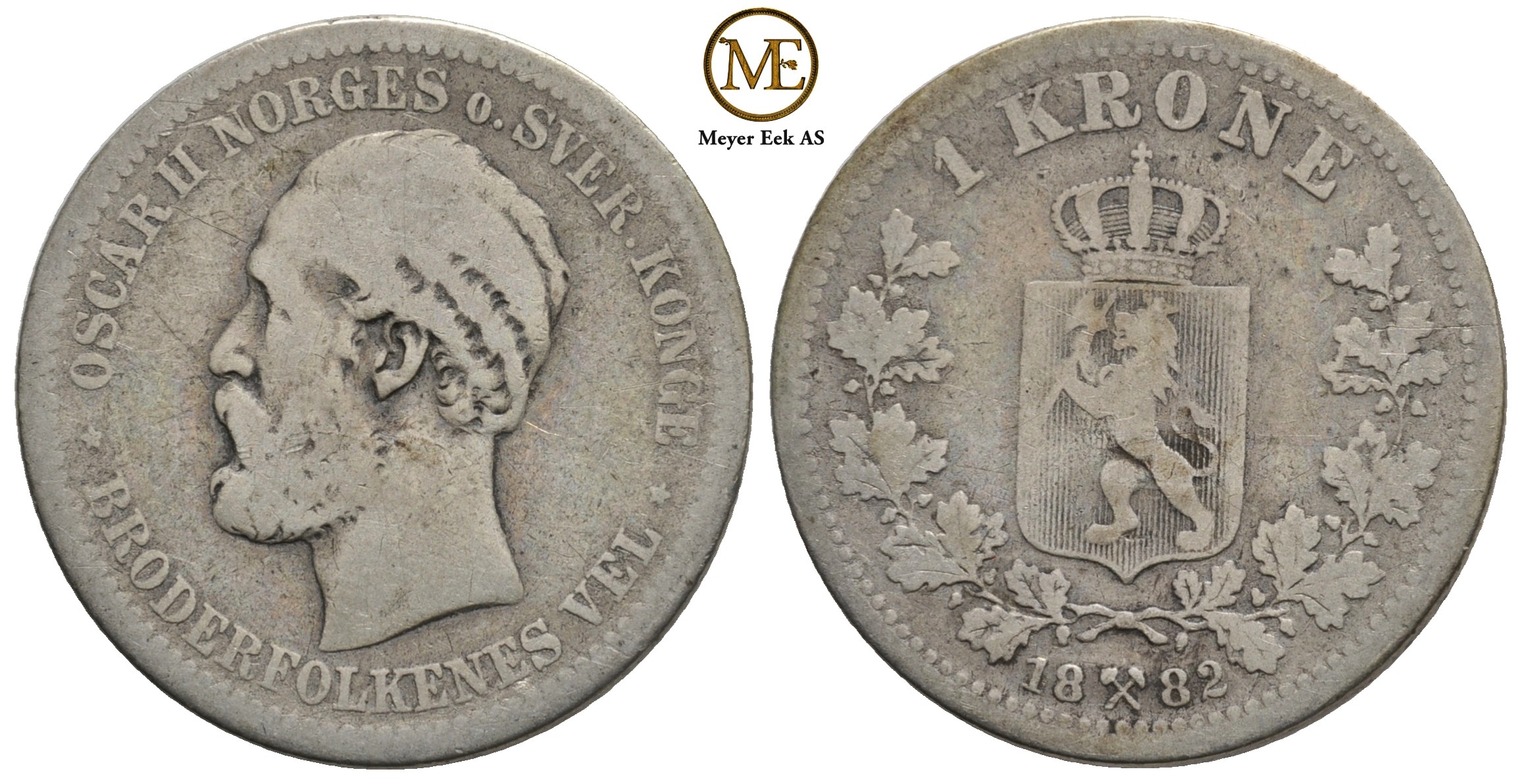 1 krone 1882 Oscar II. Kv.1-
