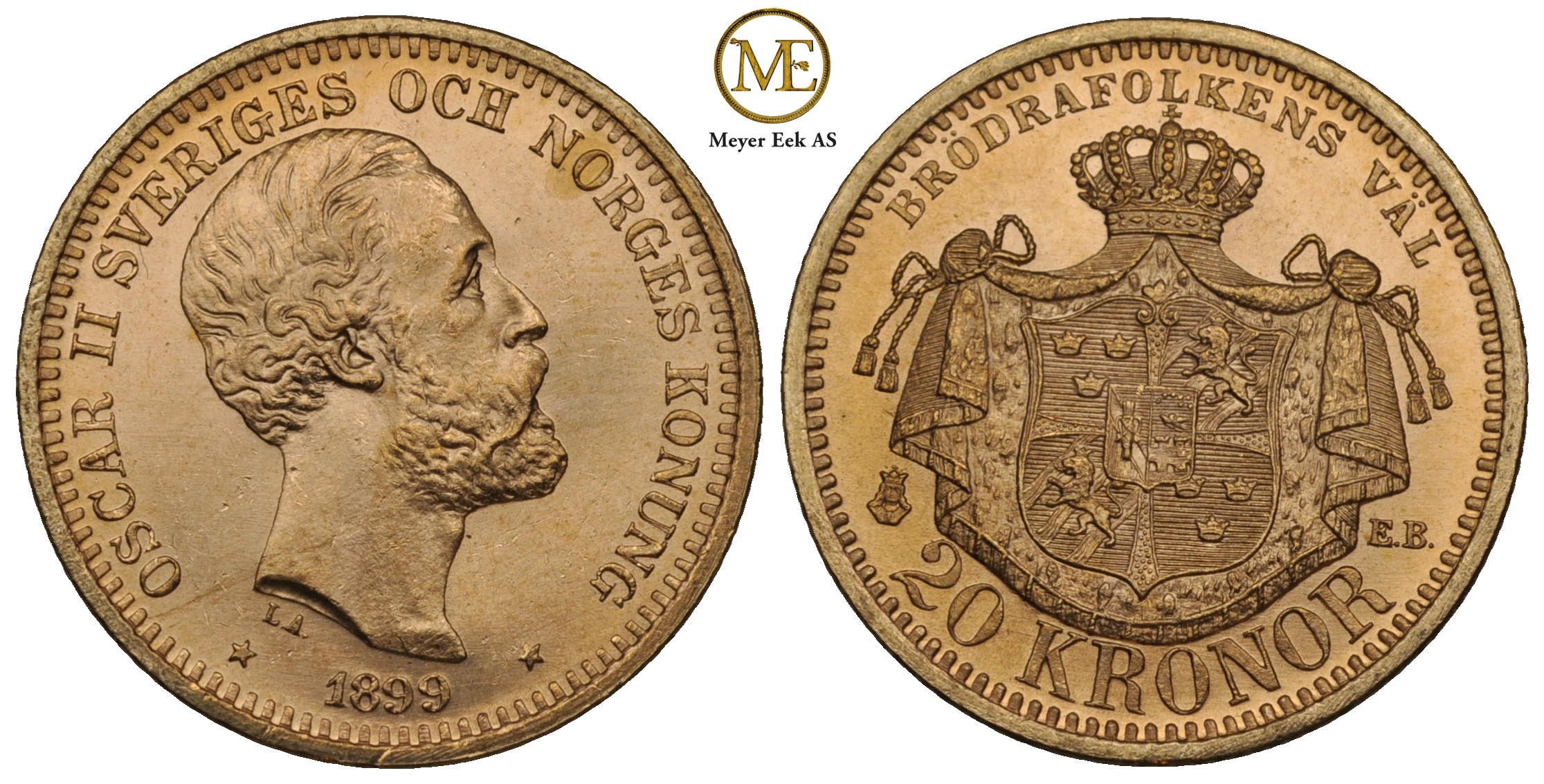 20 kronor 1899 Oscar II. Kv.0