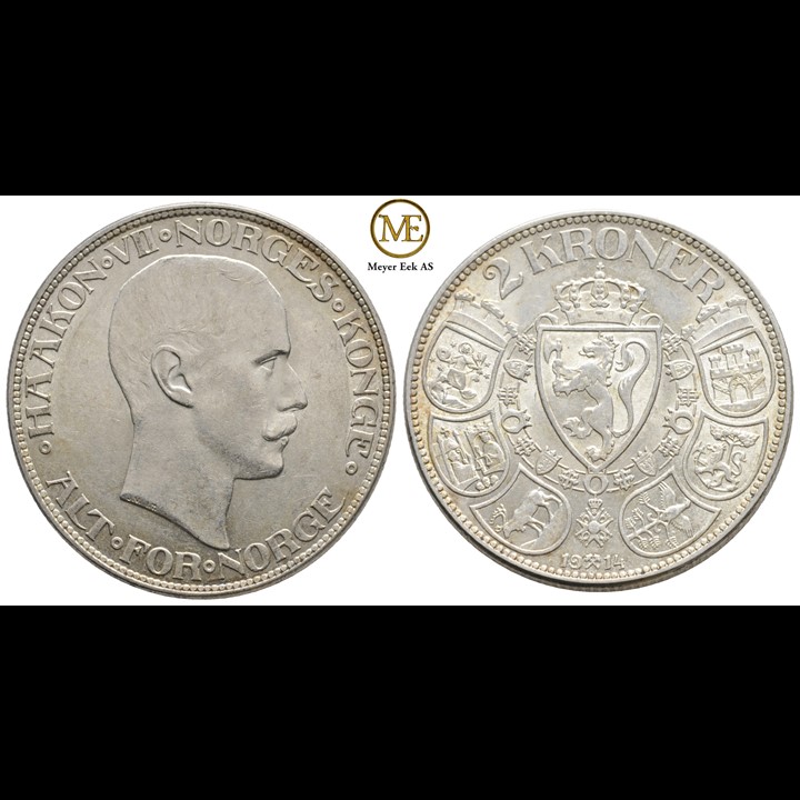 2 kroner 1914 Haakon VII. Kv.0/01