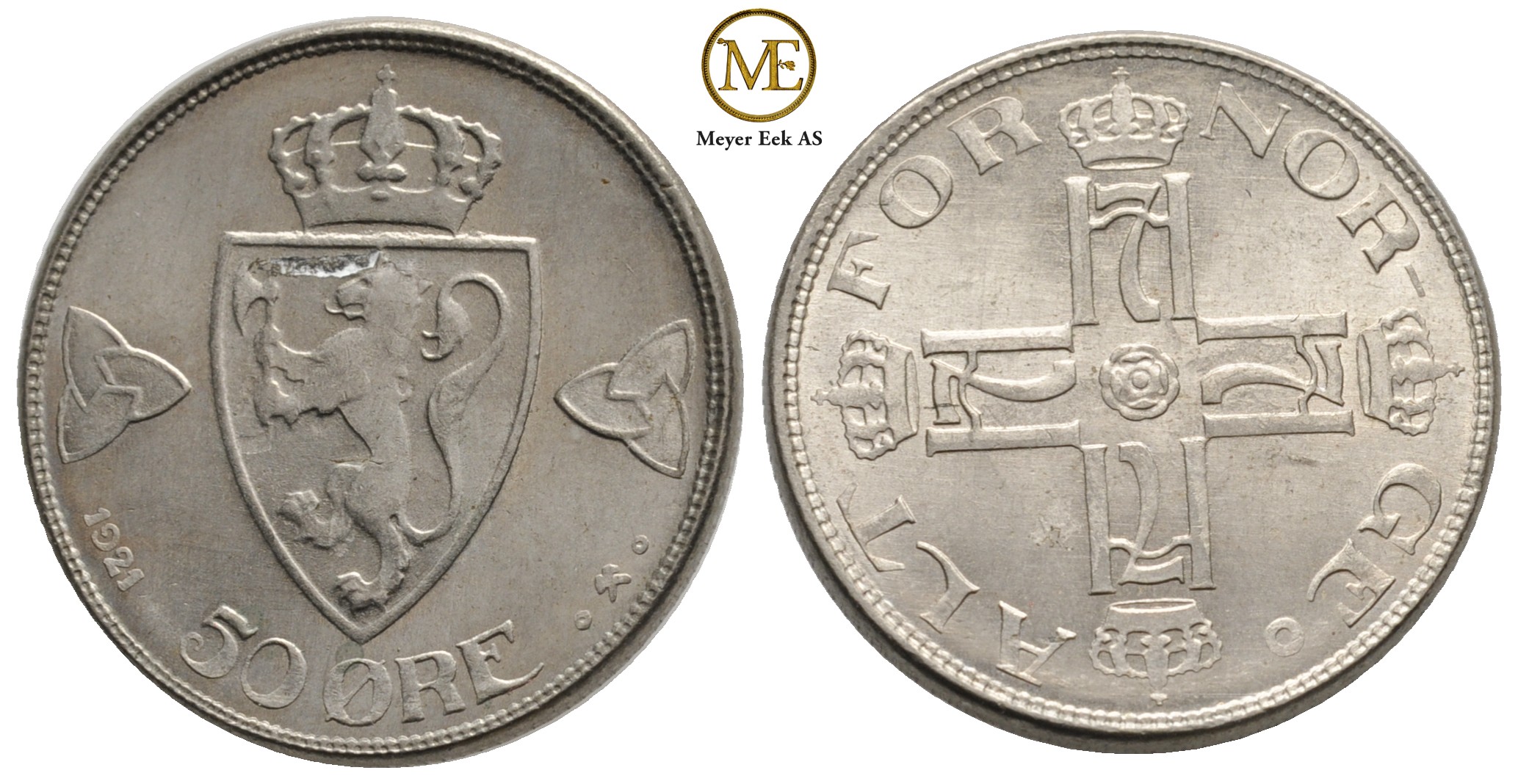 50 øre 1921 Haakon VII. Kv.0