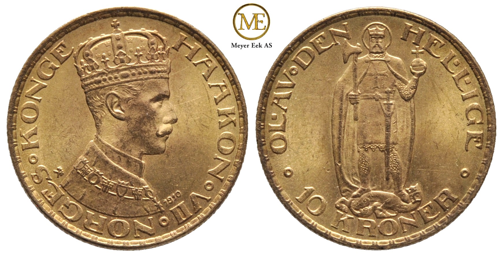 10 kroner 1910 Haakon VII. Kv.0/01