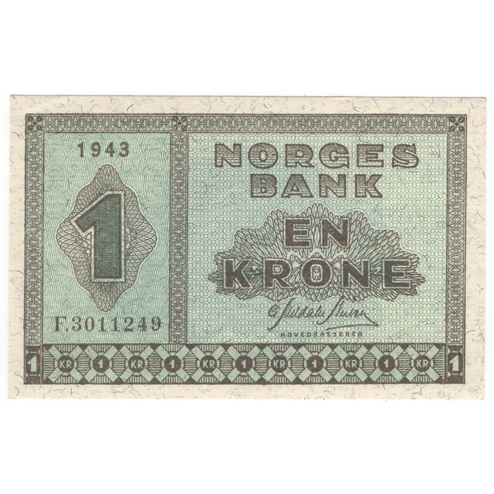 1 krone 1943 F. Kv.0